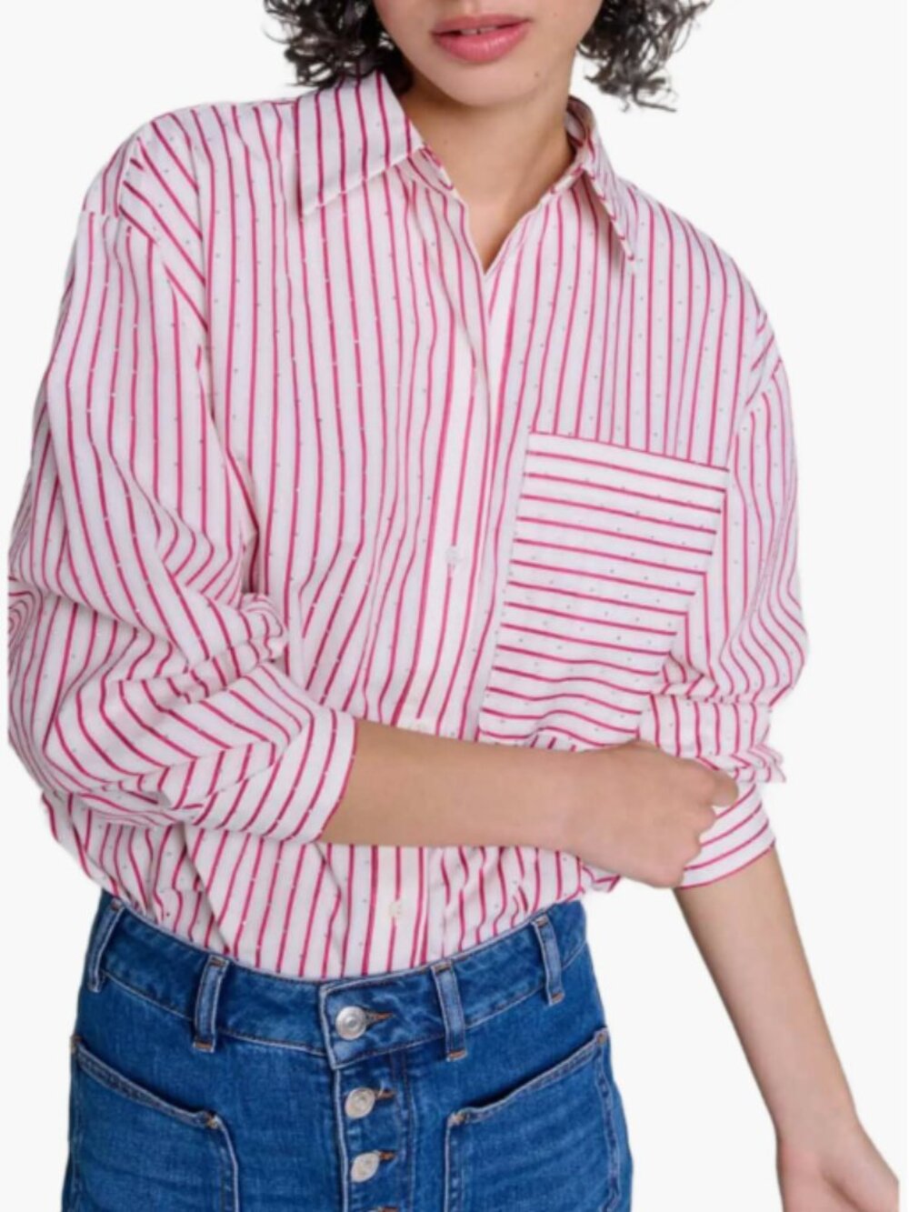 Maje Stripe Sequined Blouse- Sz 1
